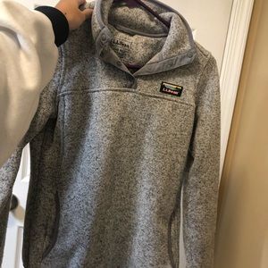 LL Bean grey fleece pullover